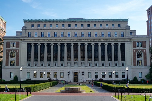 Ancient and magnificent campus building of Columbia Business School.