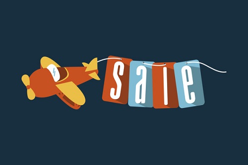 Plane displaying student discounts for flights