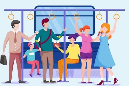 People in a subway or metro