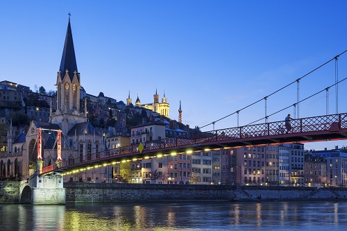 Famous view of church in Lyon